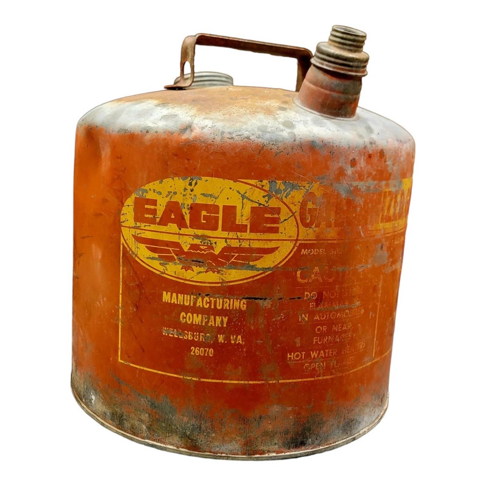 5 gallon Vintage galvanized Eagle gas can made in the usa
